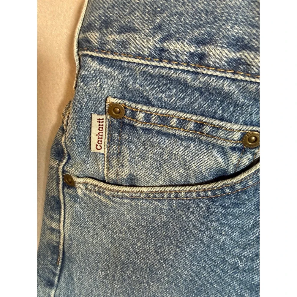 Carhartt B17 STW Relaxed Fit Jeans Mens 44x34 Stonewash Blue Denim Work Pants
